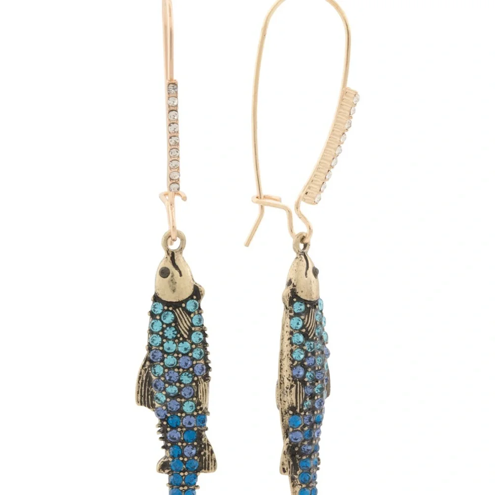 Betsey Johnson Gold and Blue Fish Decor